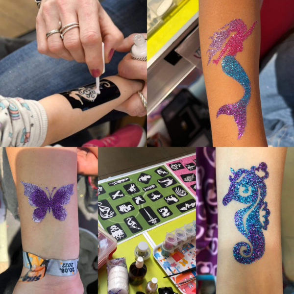 Glitzer-Tattoos